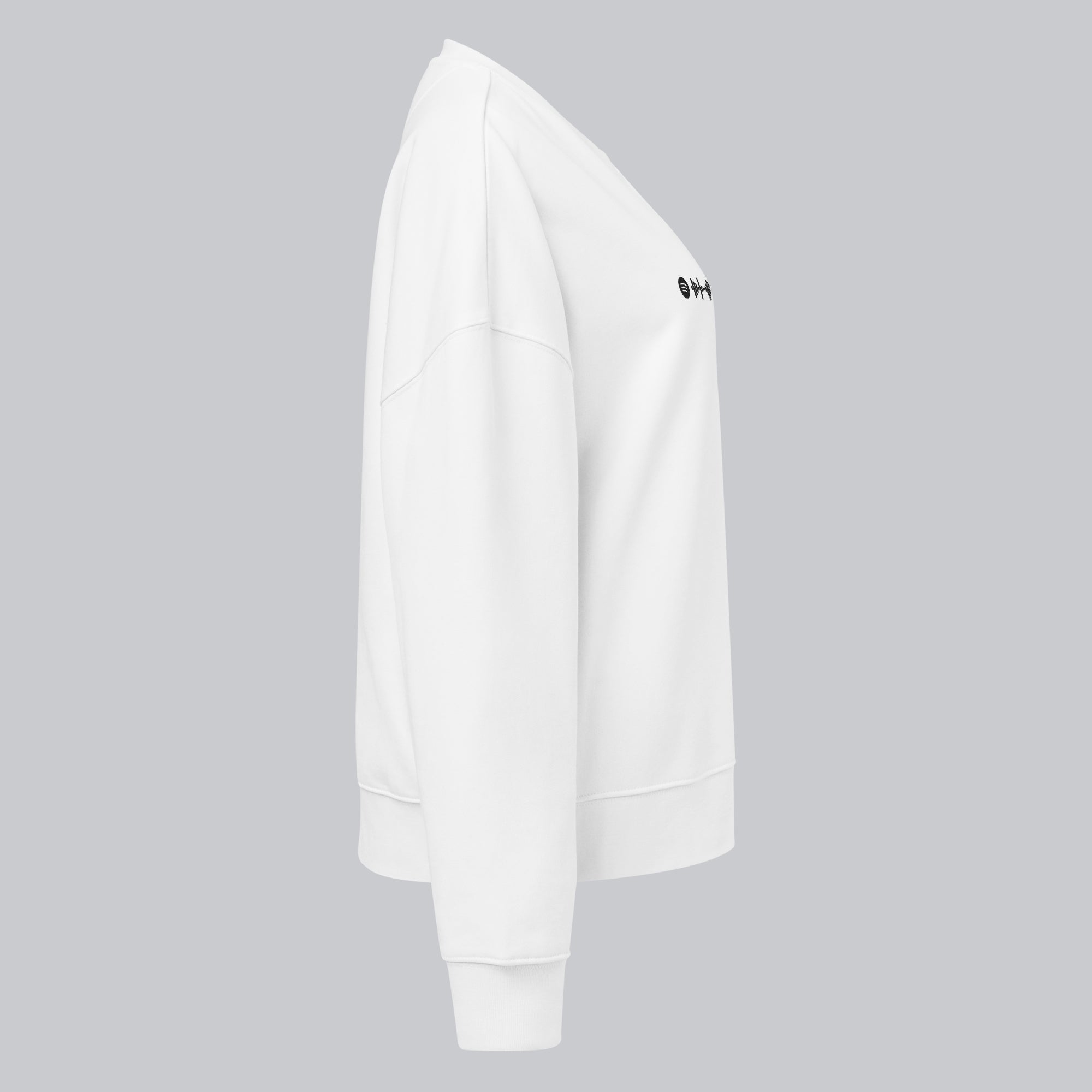 Stanly Stella Organic Women Sweathirt White with embroidered custom Music Code