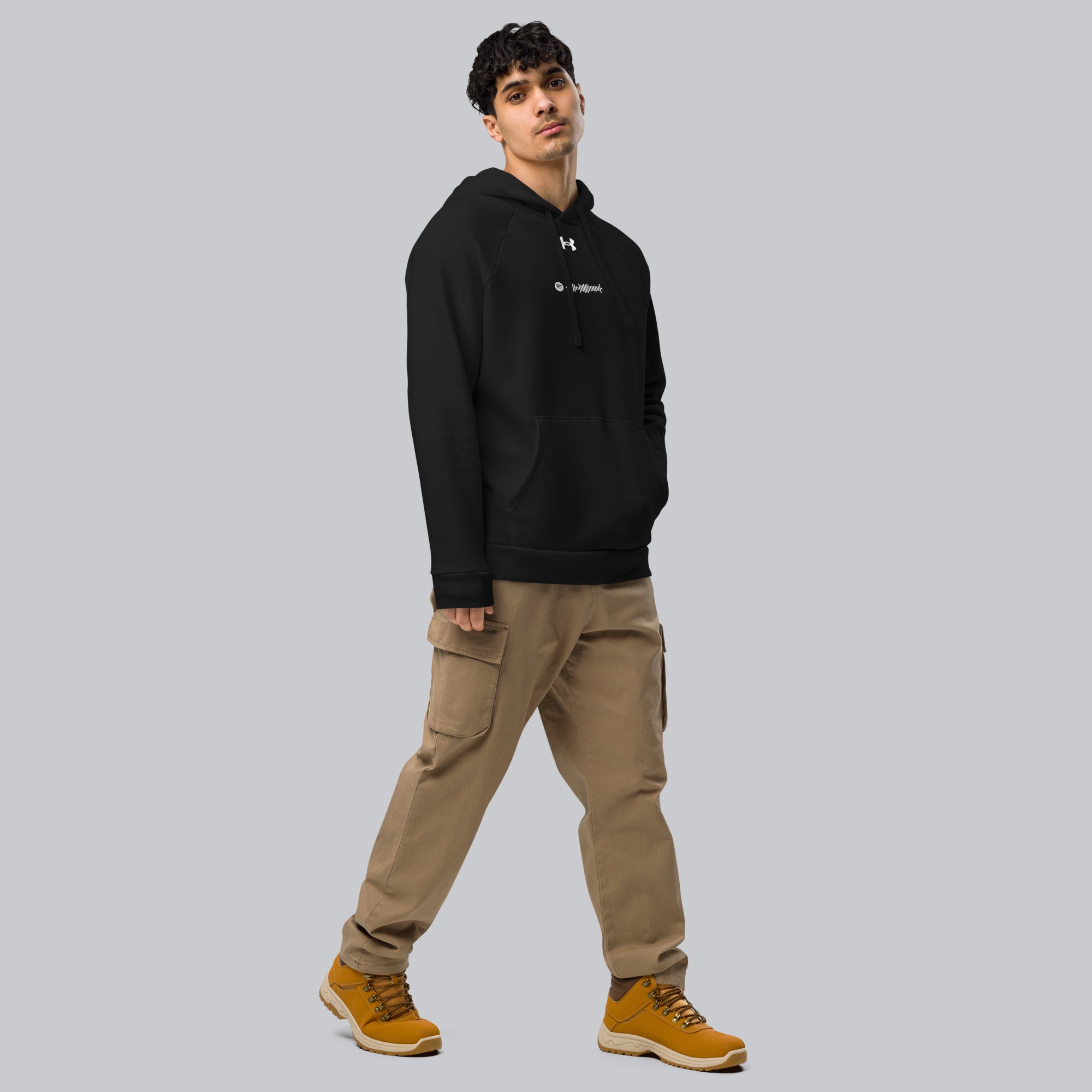 Under Armour Hoodie Black with Custom Music Code of your favorite song