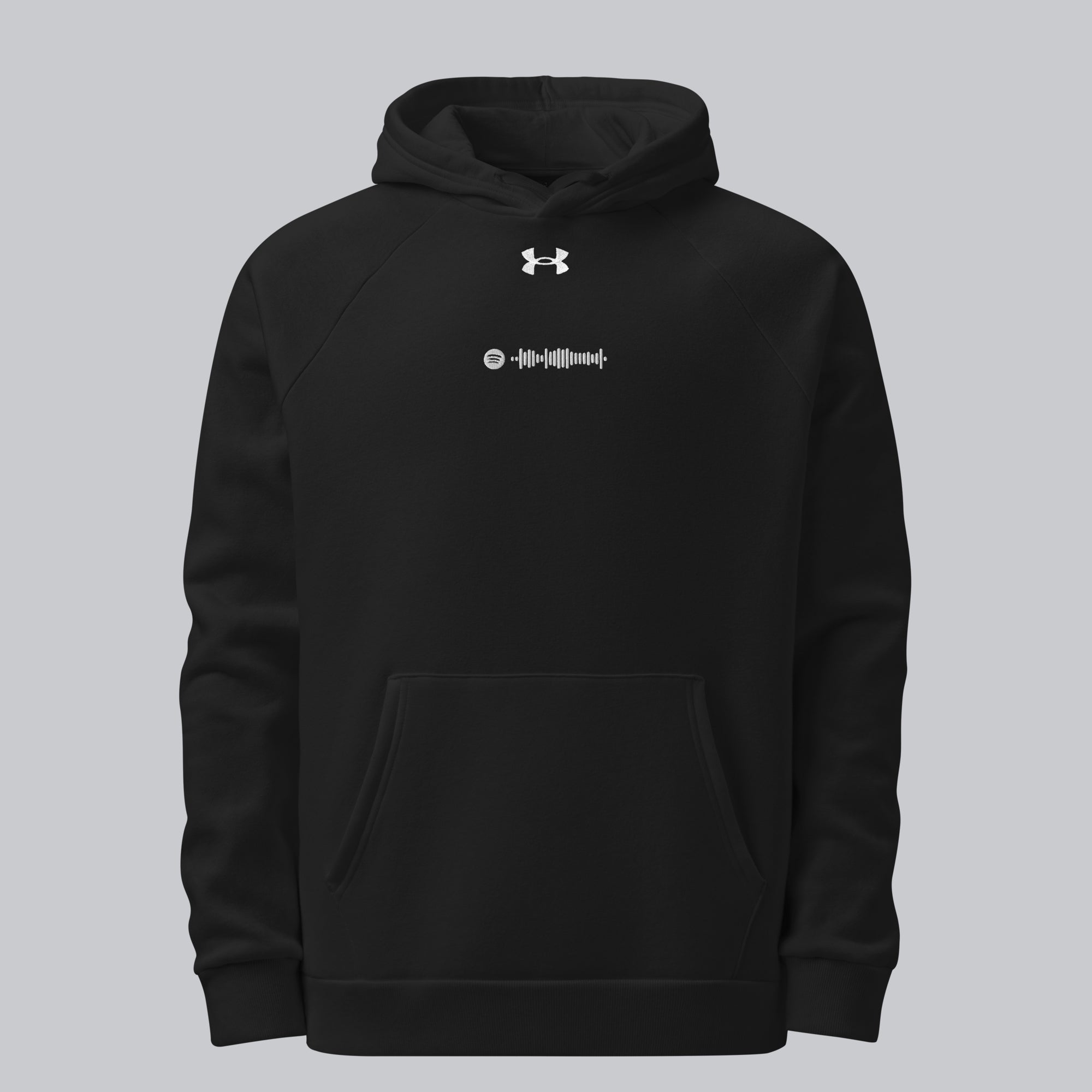 Under Armour Hoodie Black with Custom Music Code of your favorite song