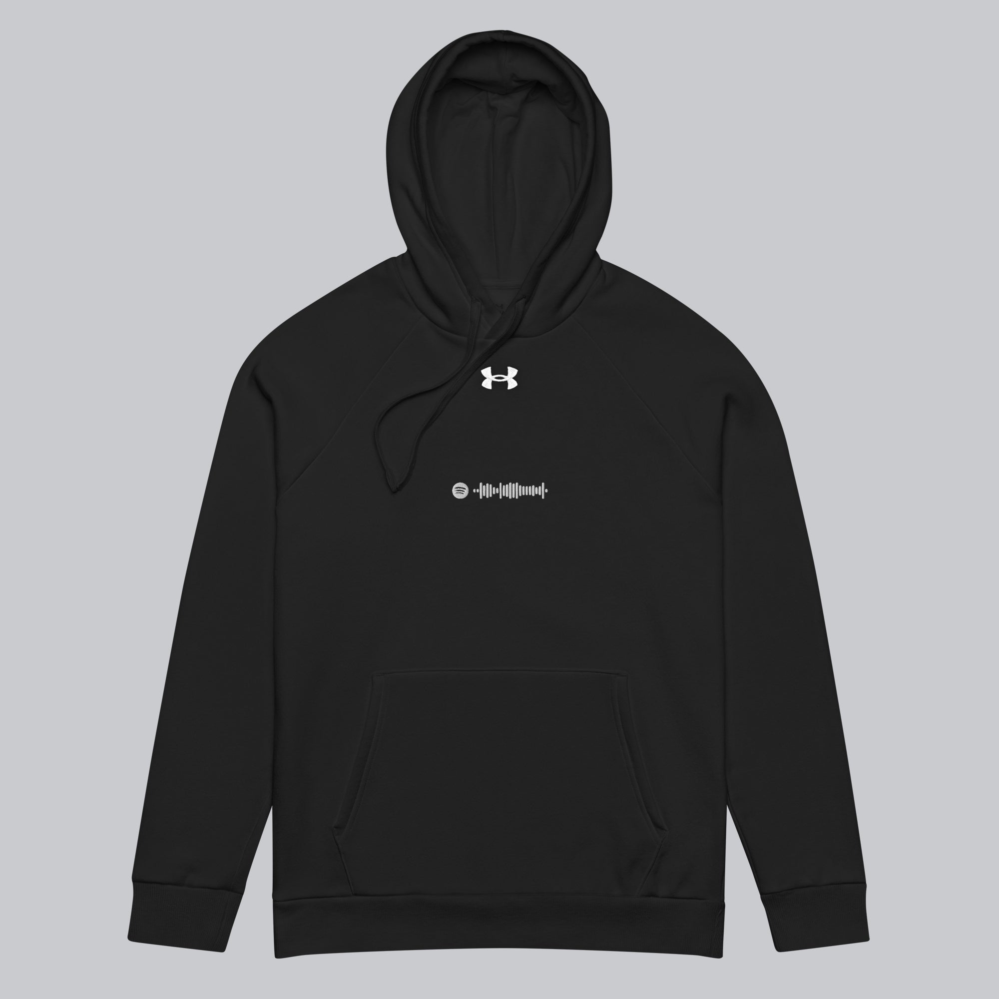 Under Armour Hoodie Black with Custom Music Code of your favorite song