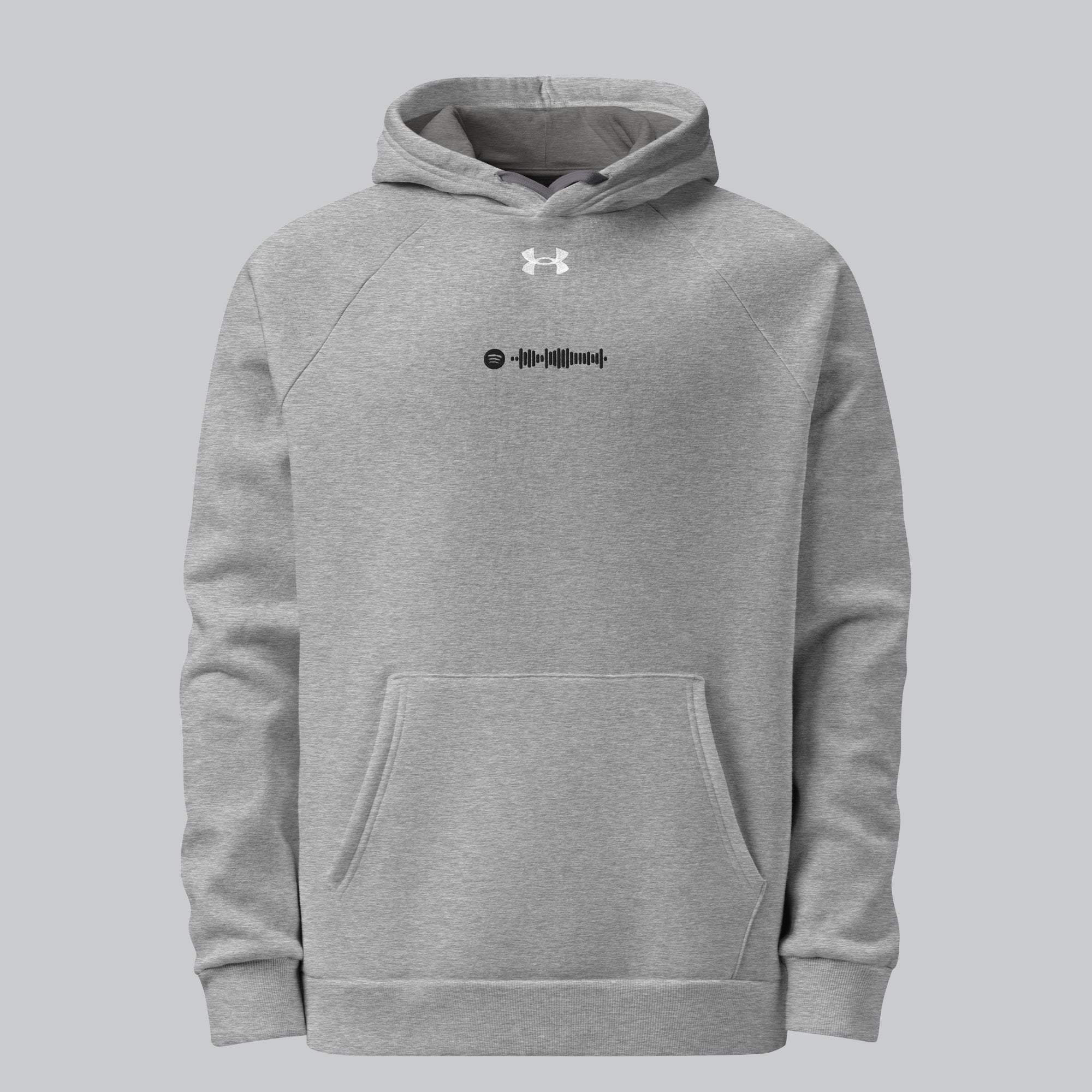 Under Armour Hoodie Grey with Custom Music Code of your favorite song