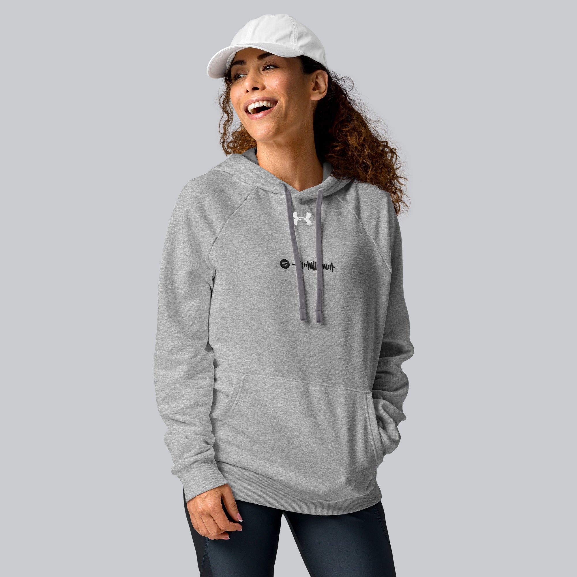 Under Armour Hoodie Grey with Custom Music Code of your favorite song