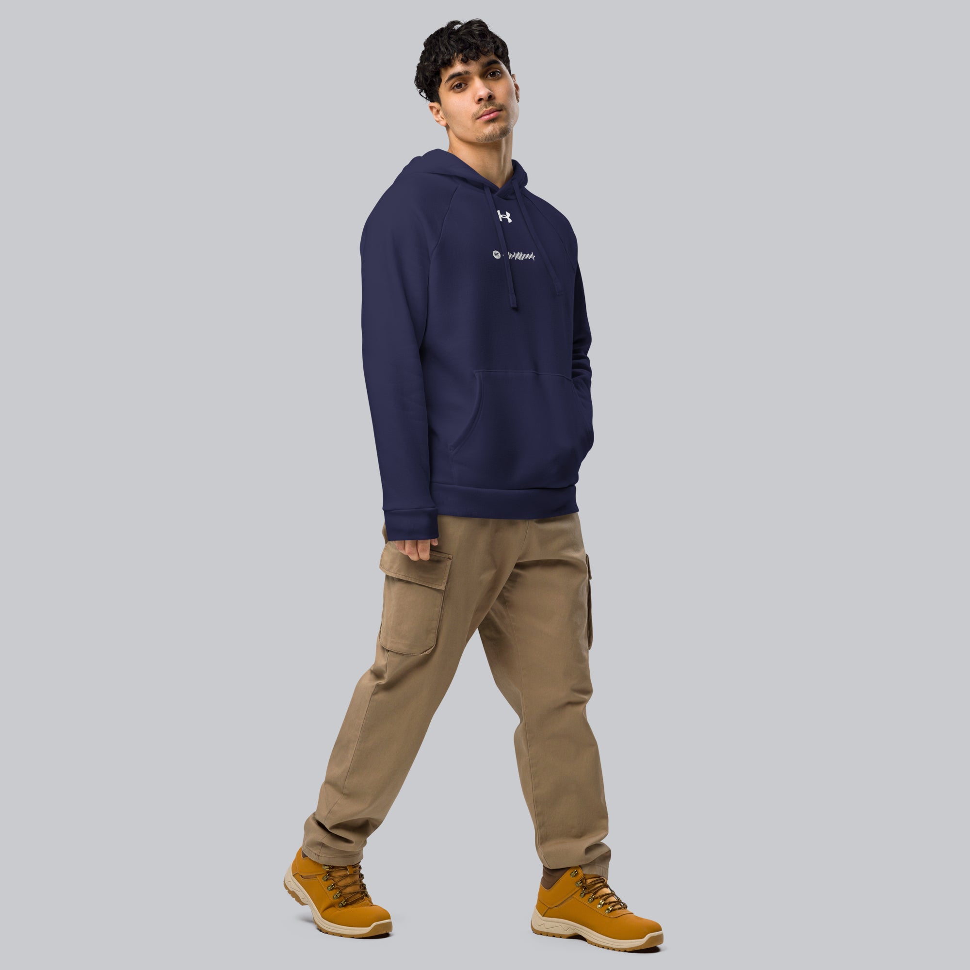 Under Armour Hoodie Navy with Custom Music Code of your favorite song