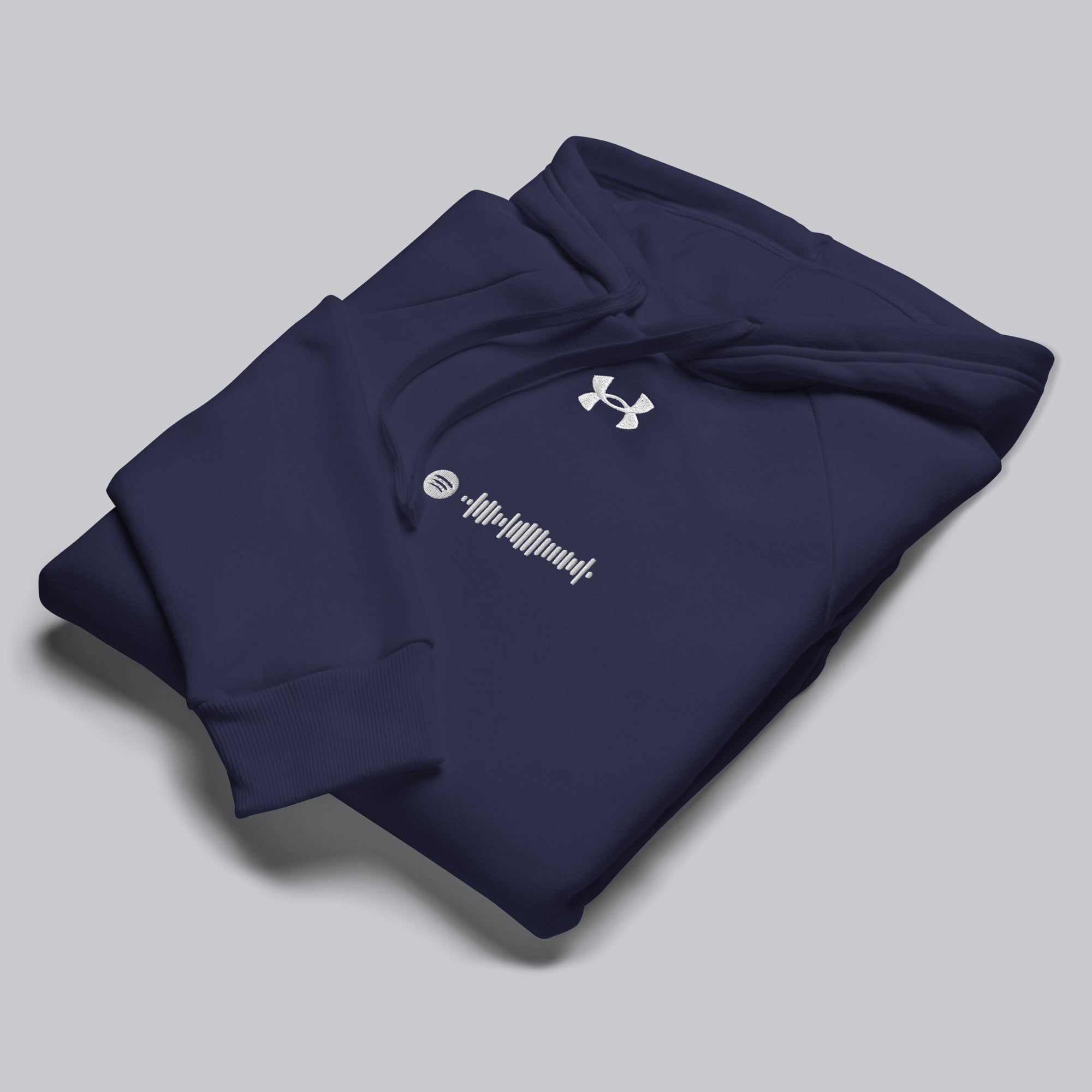 Under Armour Hoodie Navy with Custom Music Code of your favorite song