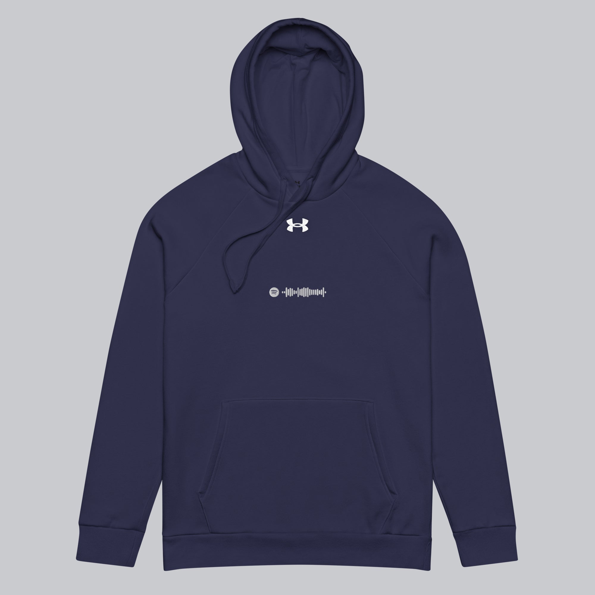 Under Armour Hoodie Navy with Custom Music Code of your favorite song
