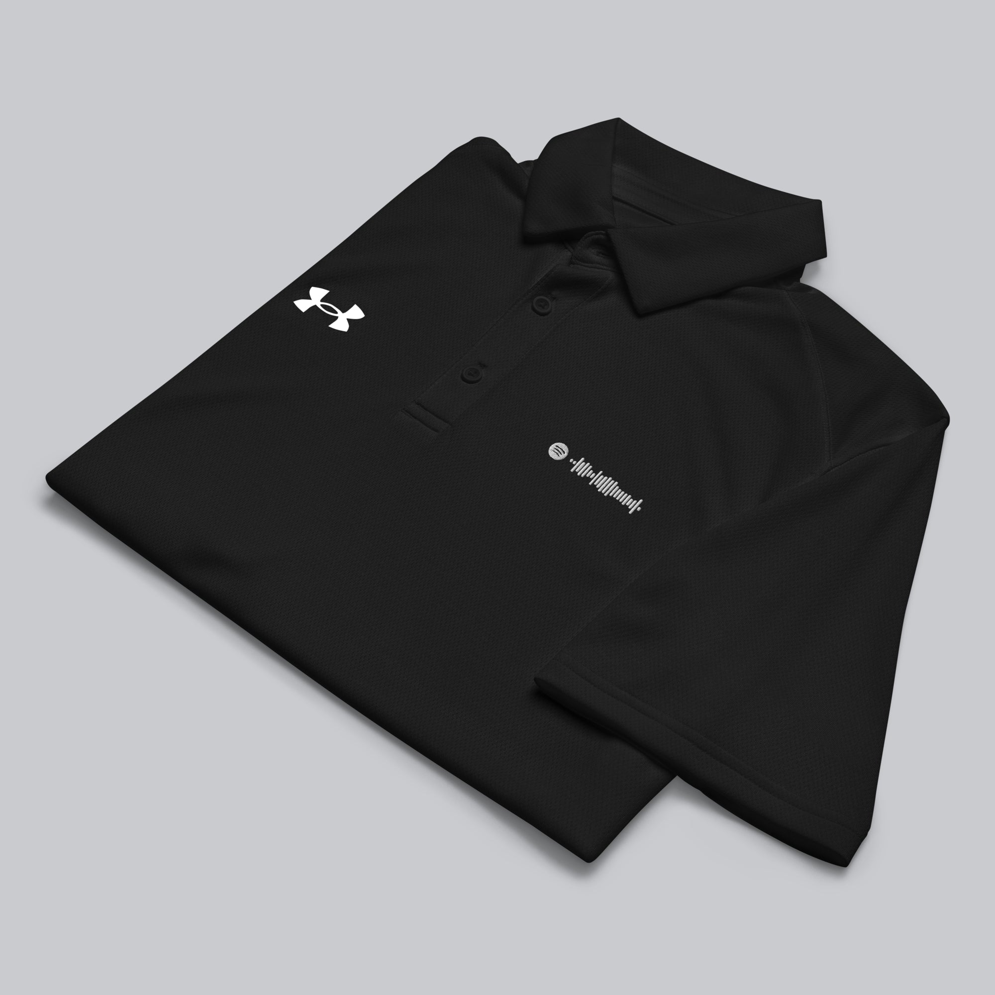 Under Armour Polo Shirt Men Black with Custom Music Code