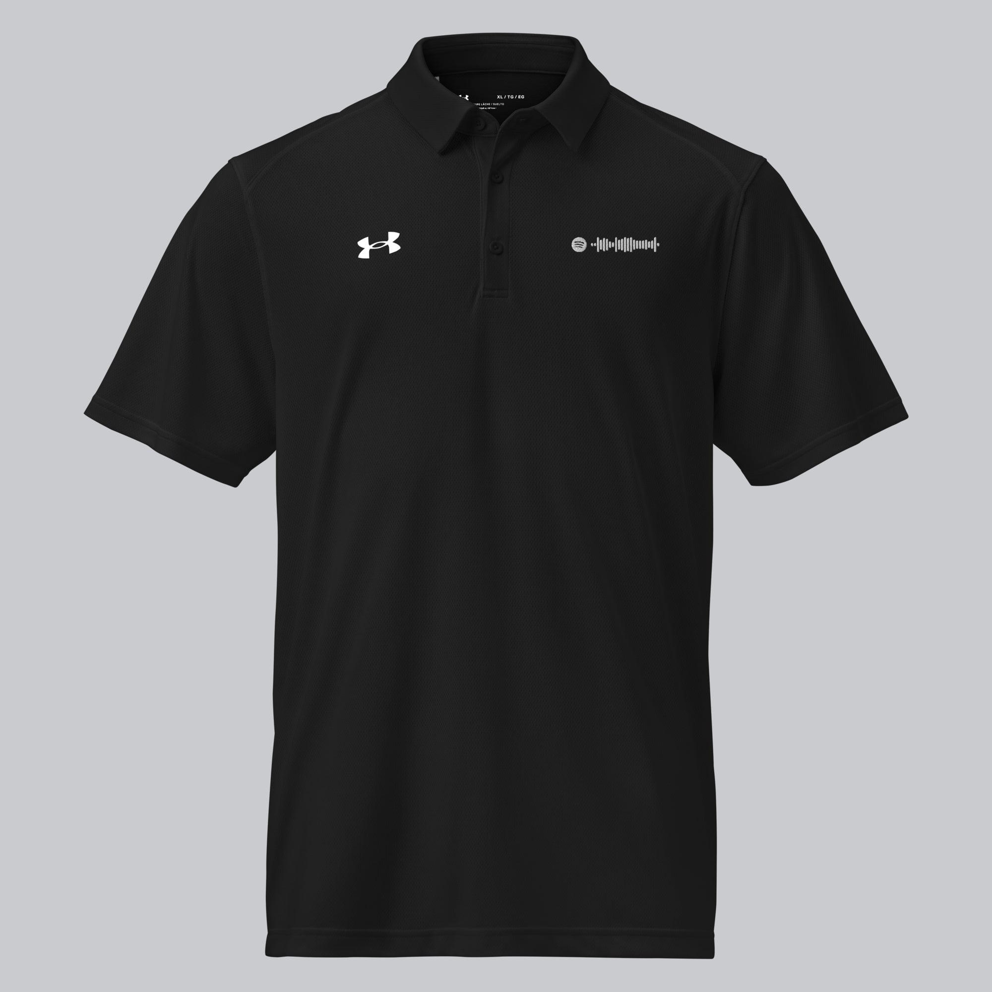Under Armour Polo Shirt Men Black with Custom Music Code