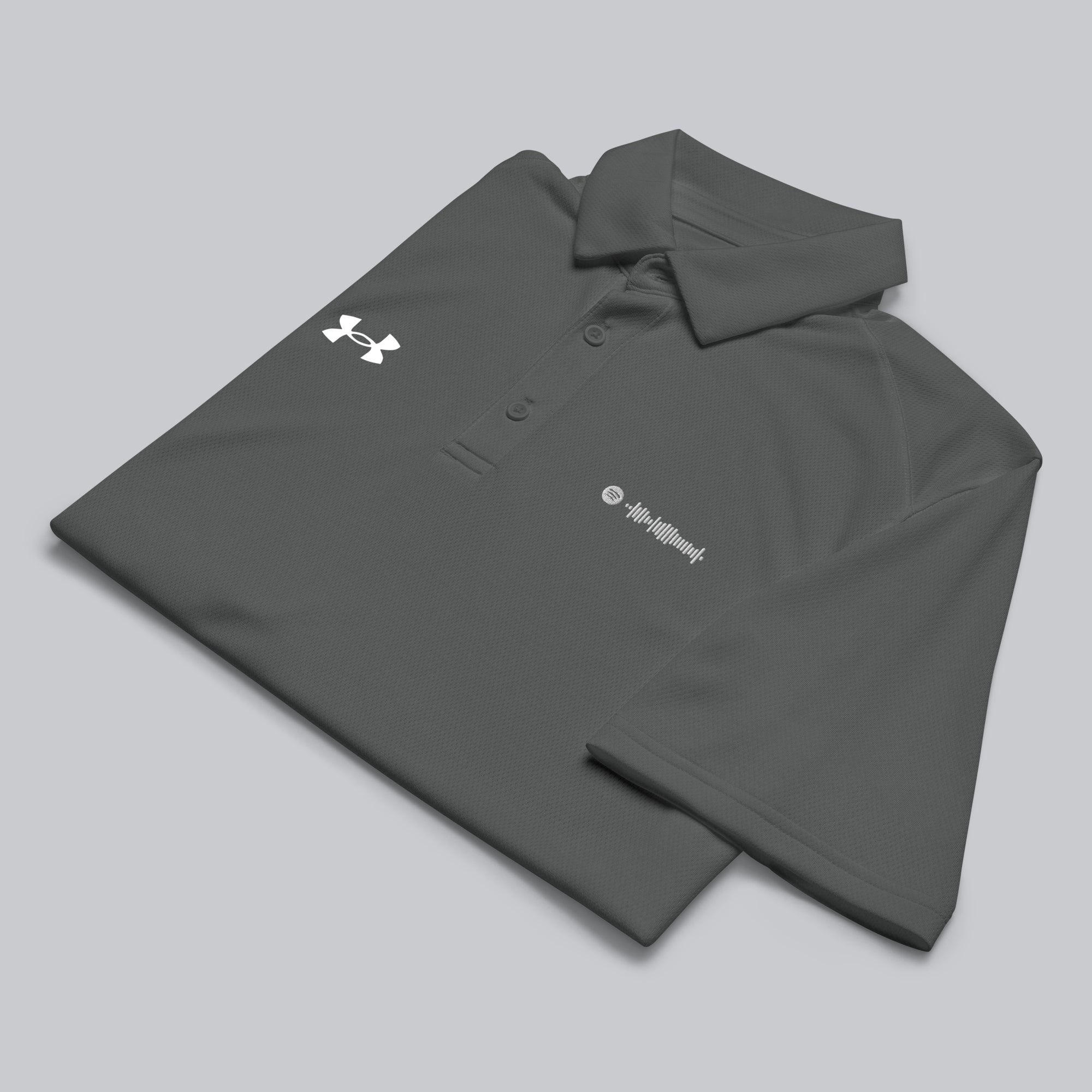 Under Armour Polo Shirt Men Grey with Custom Music Code