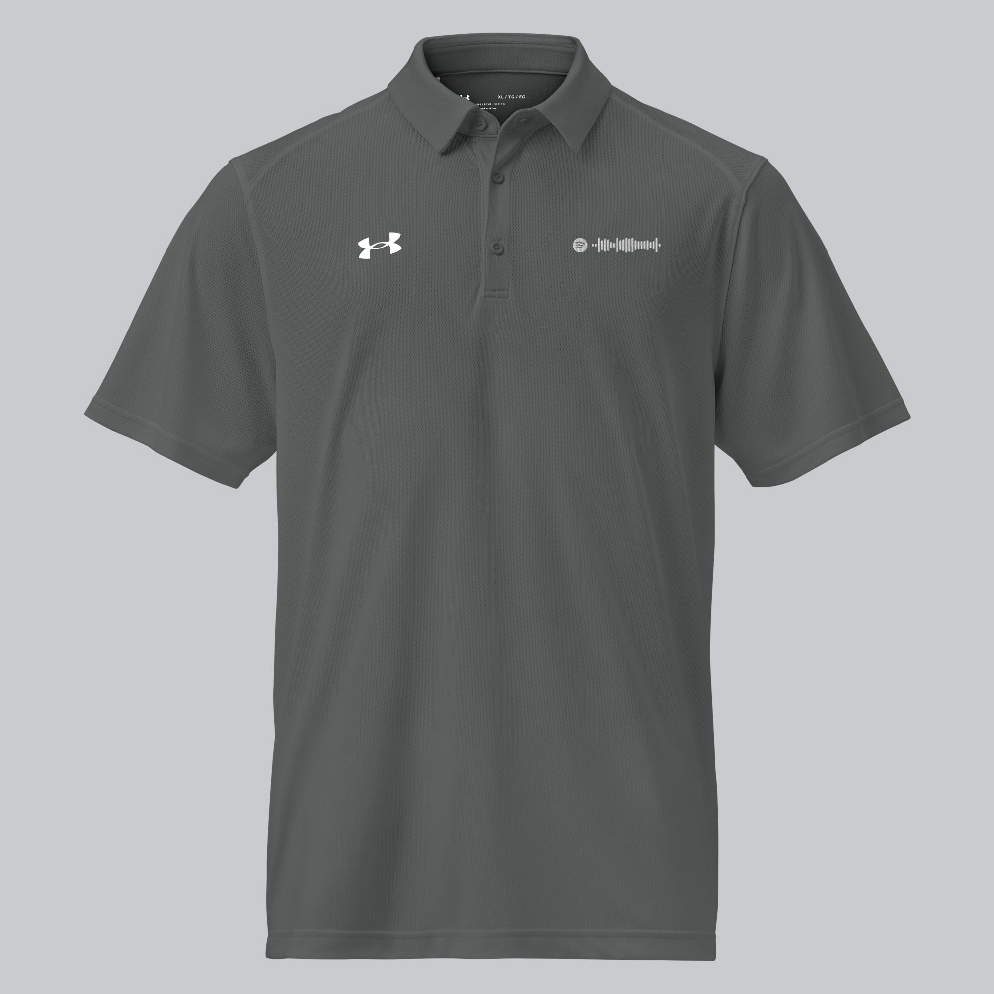 Under Armour Polo Shirt Men Grey with Custom Music Code