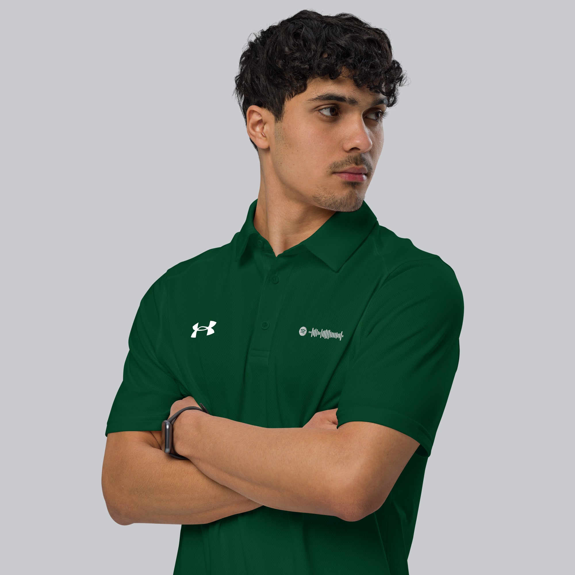 Under Armour Polo Shirt Men Green with Custom Music Code