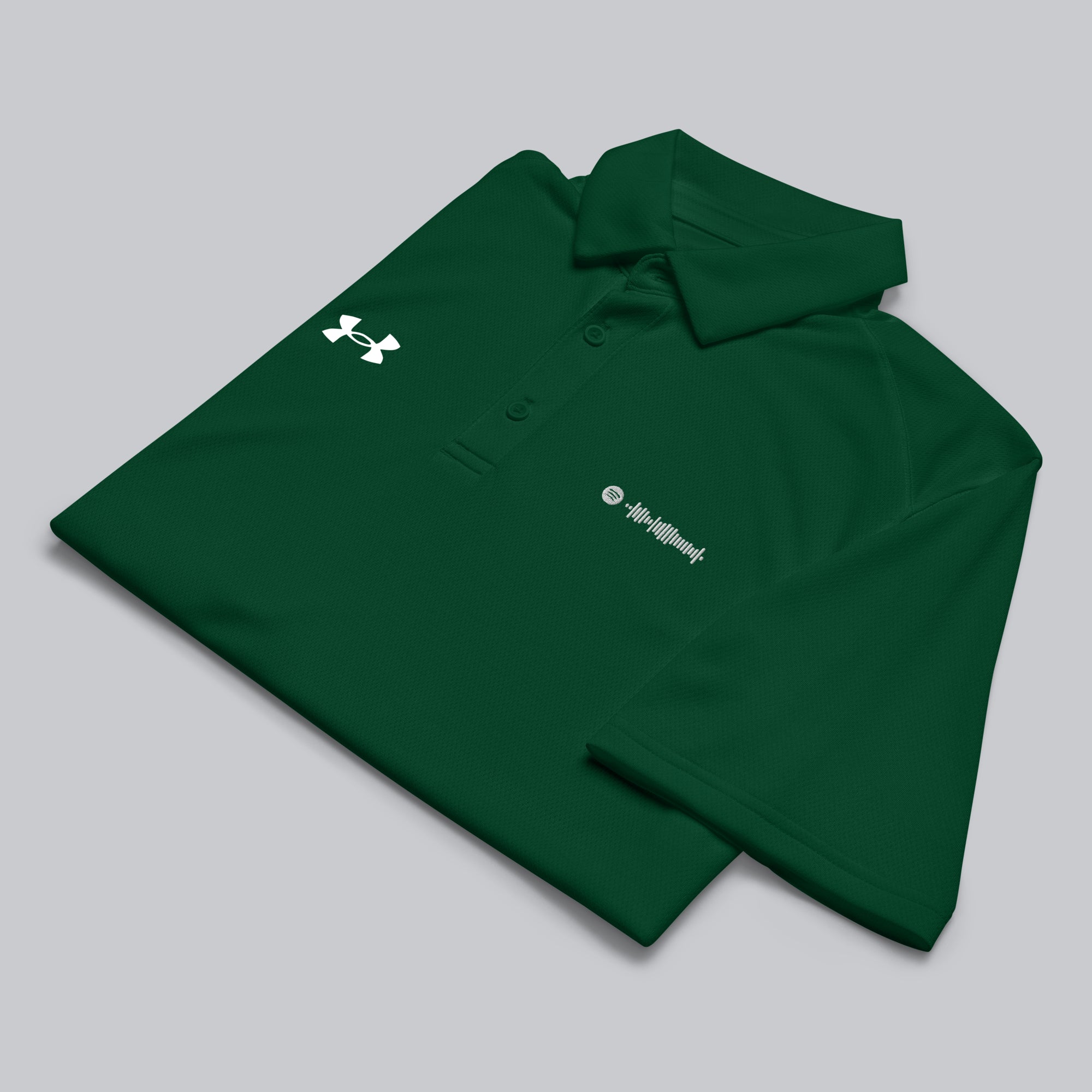 Under Armour Polo Shirt Men Green with Custom Music Code