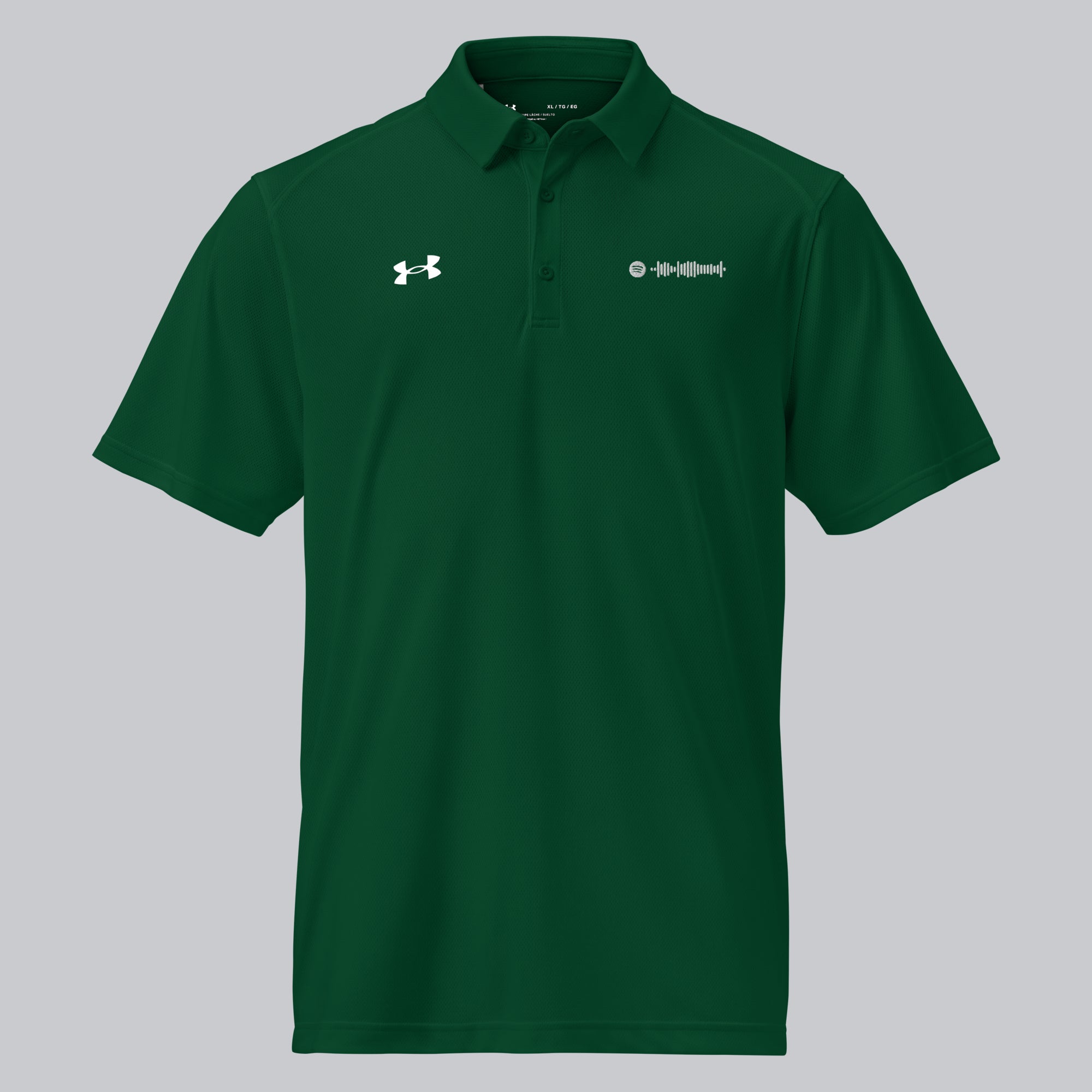 Under Armour Polo Shirt Men Green with Custom Music Code