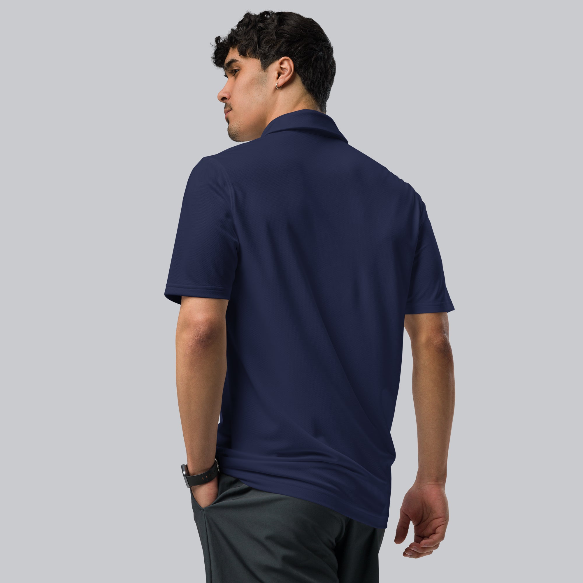 Under Armour Polo Shirt Men Navy with Custom Music Code