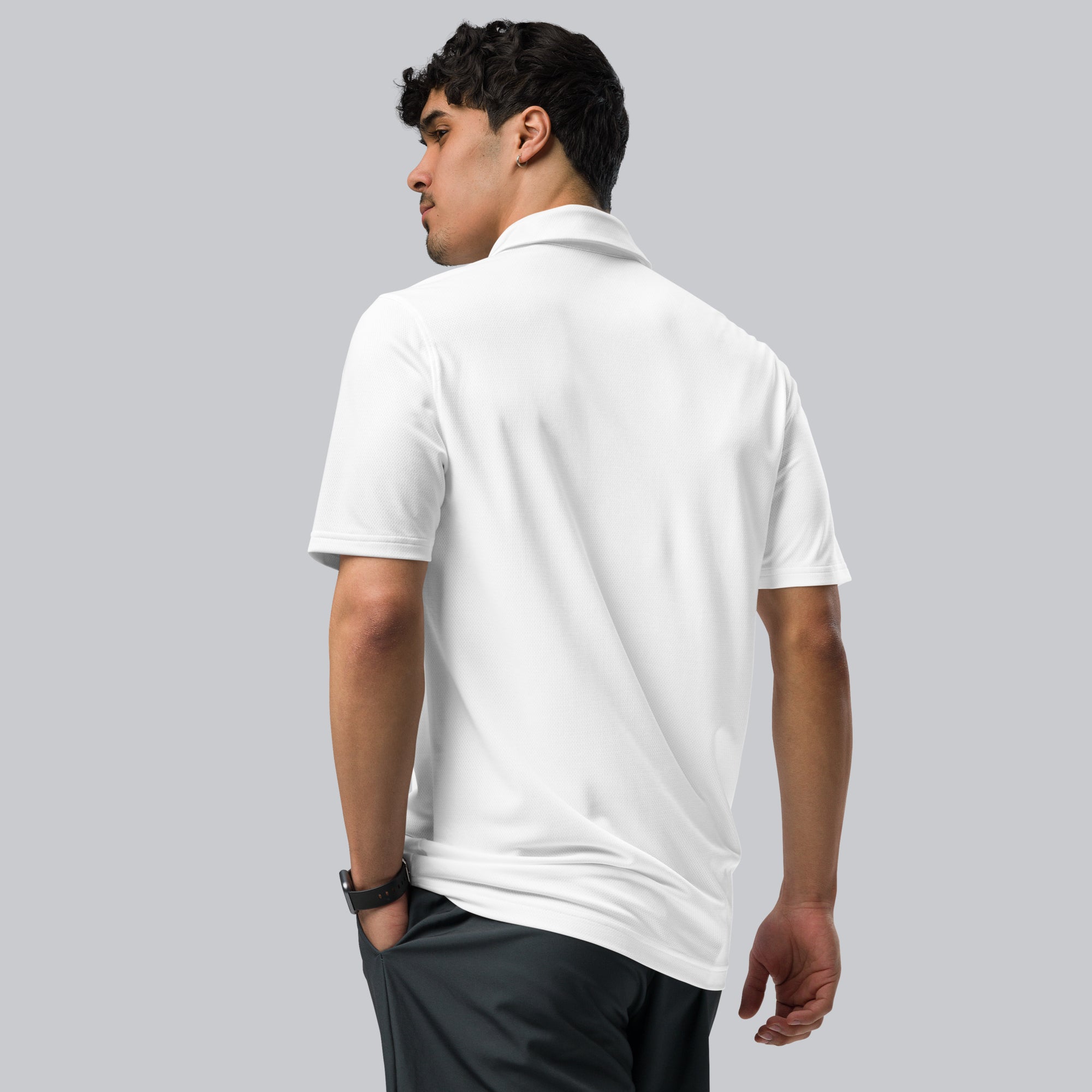 Under Armour Polo Shirt Men White with Custom Music Code