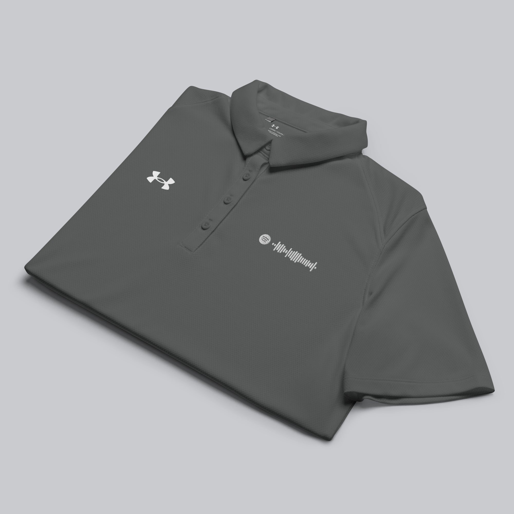 Under Armour Polo Shirt Women Grey with Custom Music Code
