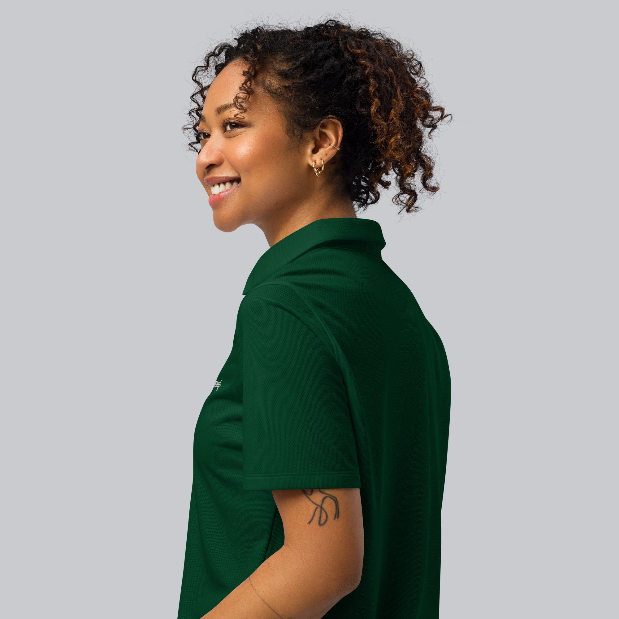 Under Armour Polo Shirt Women Green with Custom Music Code