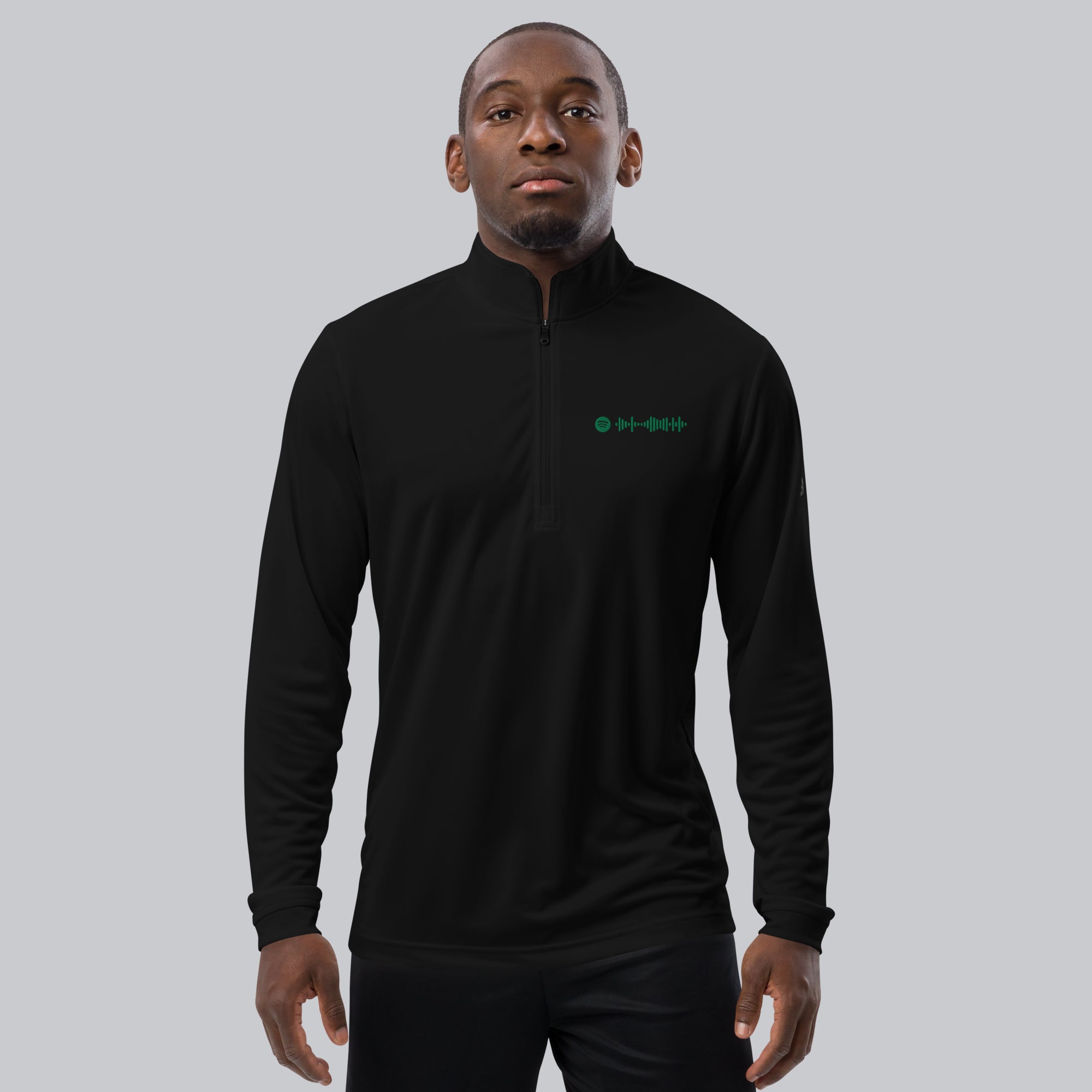 Adidas Zip Sweather Black with custom Music Code of your favorite song