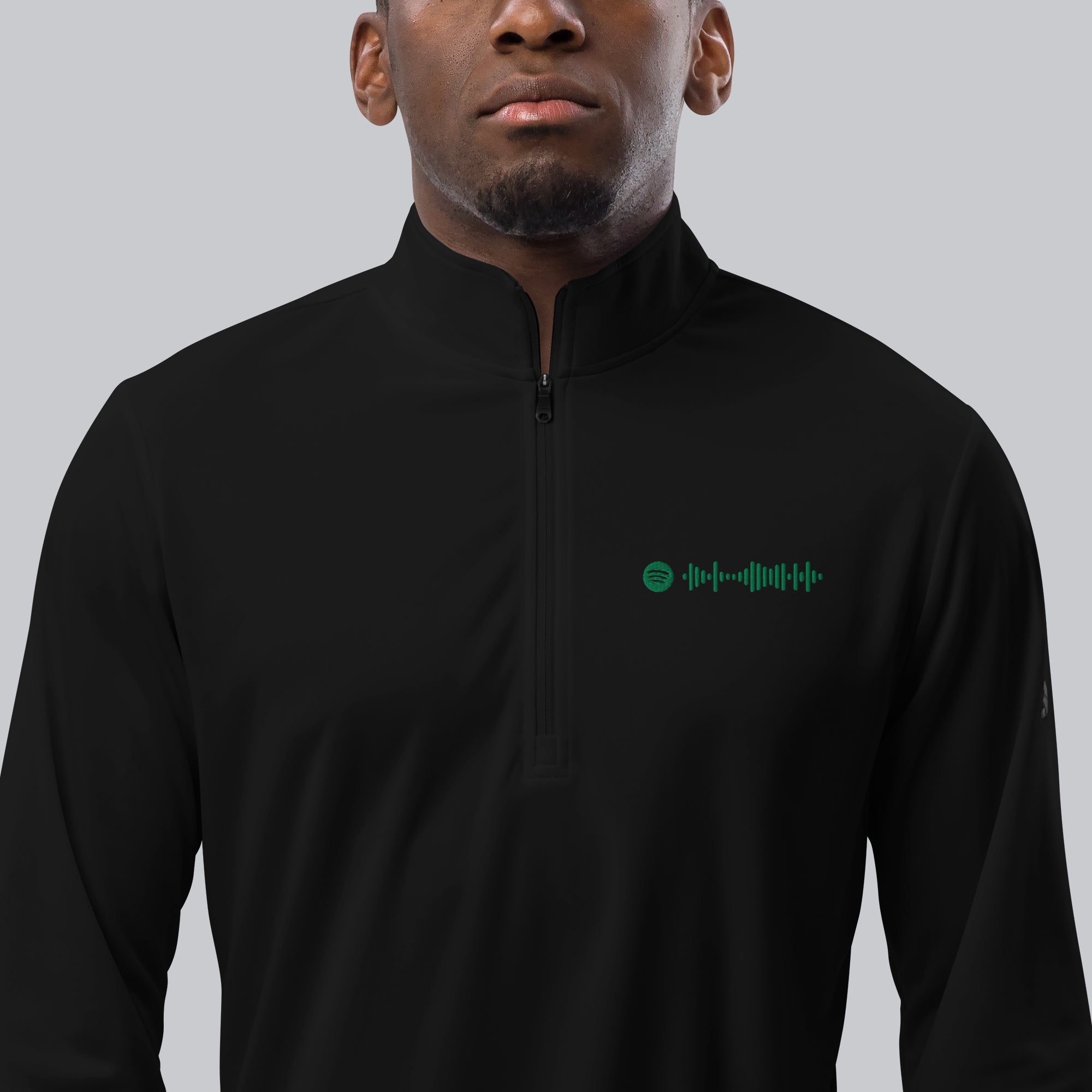 Adidas Zip Sweather Black with custom Music Code of your favorite song