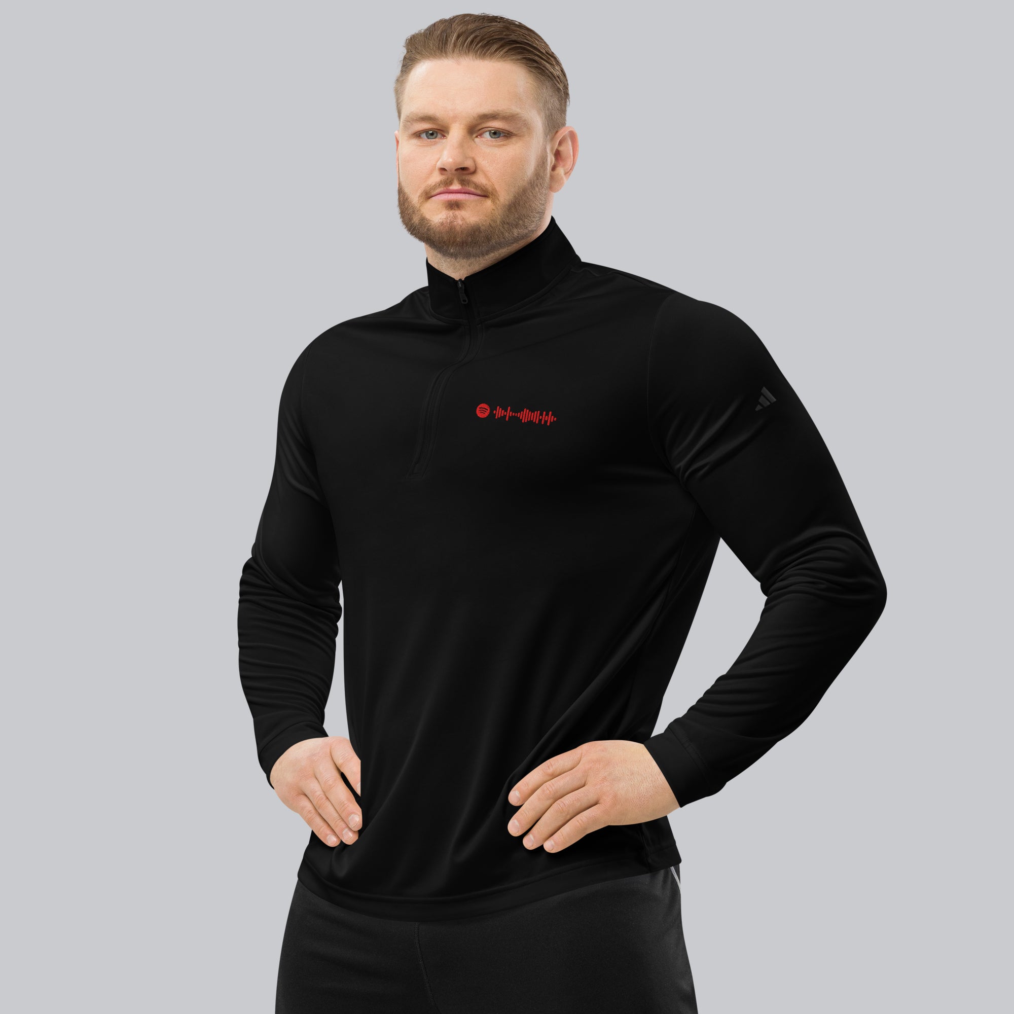 Adidas Zip Sweather Black with custom Music Code of your favorite song