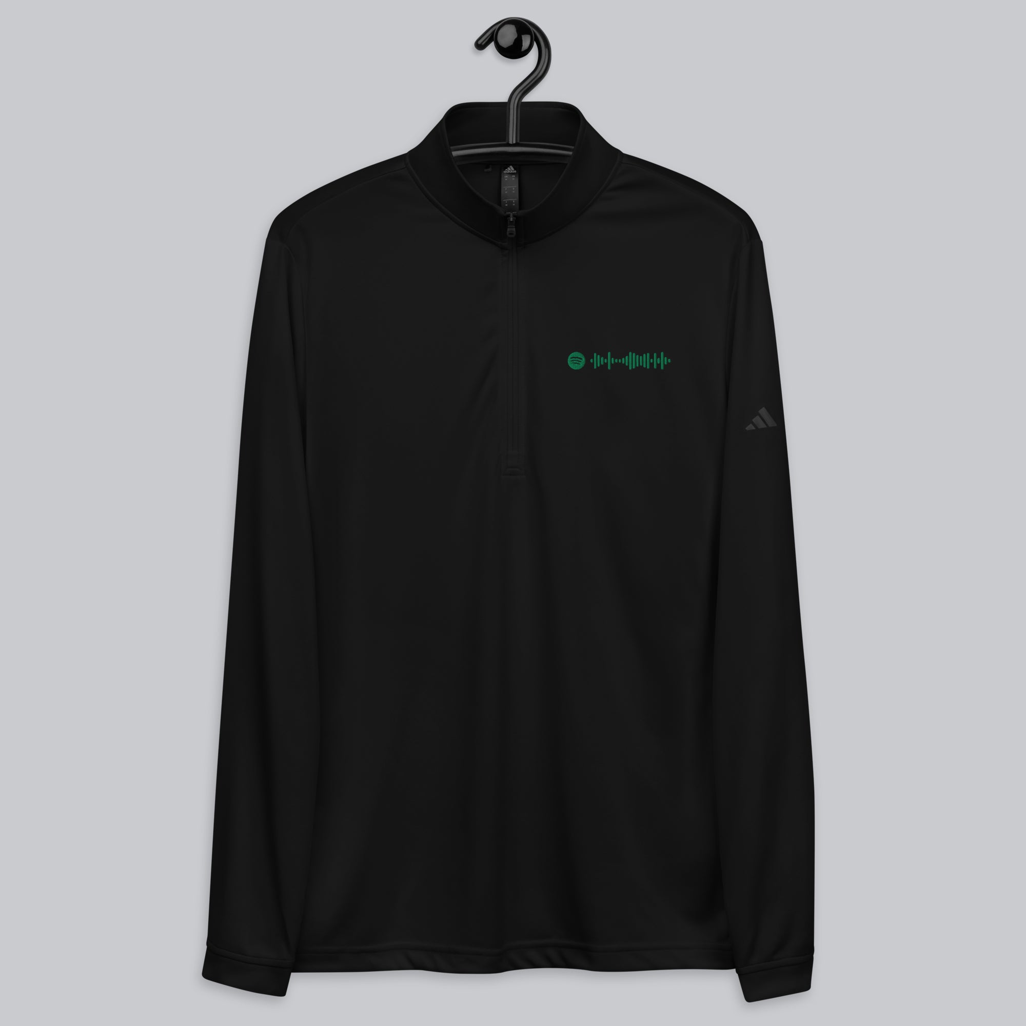Adidas Zip Sweather Black with custom Music Code of your favorite song