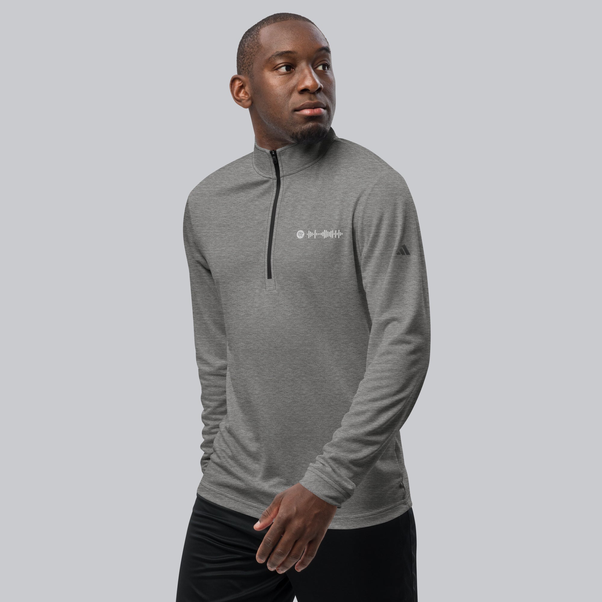 Adidas Zip Sweather Grey with custom Music Code of your favorite song
