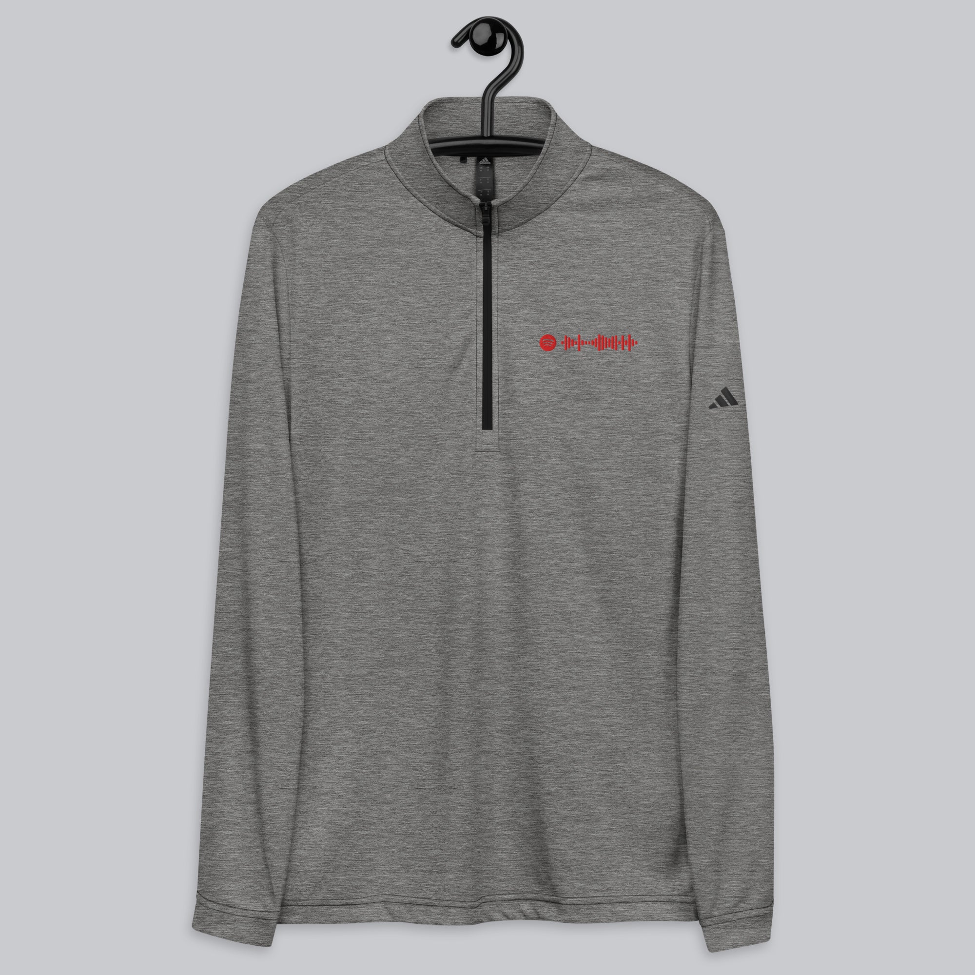 Adidas Zip Sweather Grey with custom Music Code of your favorite song