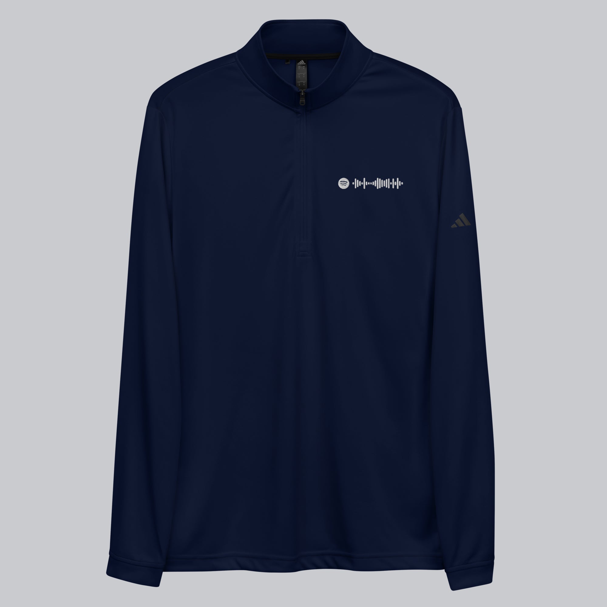Adidas Zip Sweather Navy with custom Music Code of your favorite song