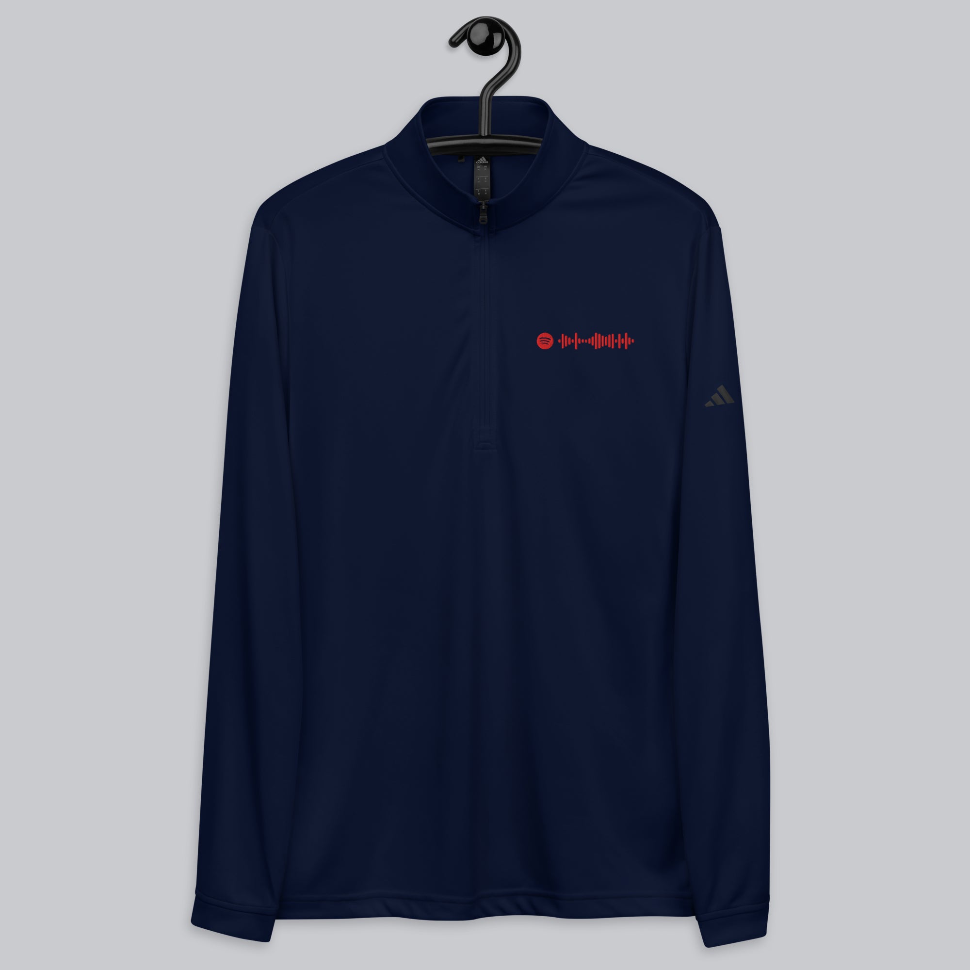 Adidas Zip Sweather Navy with custom Music Code of your favorite song
