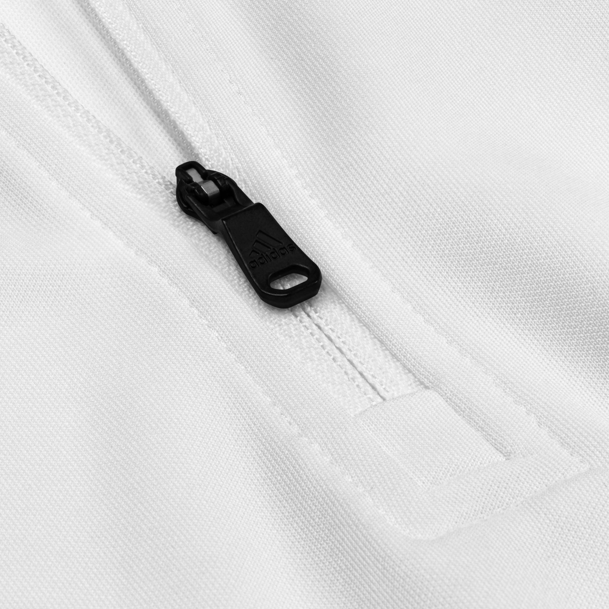 Adidas Zip Sweather White with custom Music Code of your favorite song