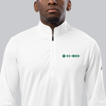 Adidas Zip Sweather White with custom Music Code of your favorite song