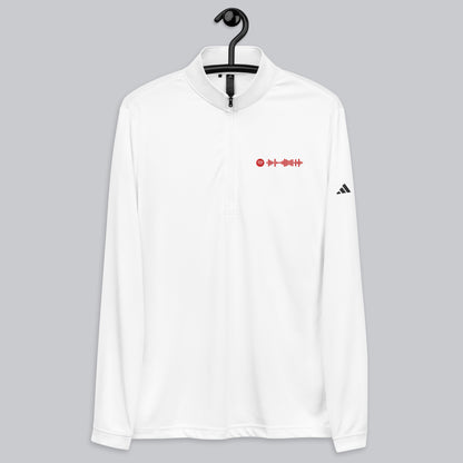 Adidas Zip Sweather White with custom Music Code of your favorite song