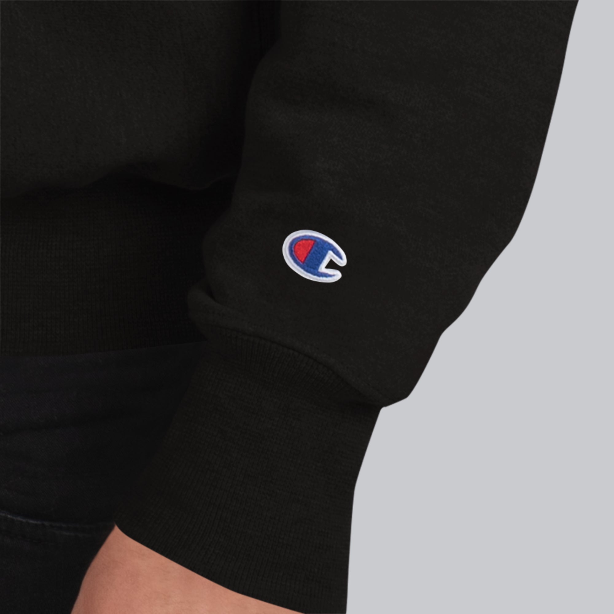 Champion Sweatshirt Black with Custom Music Code of your favorite song