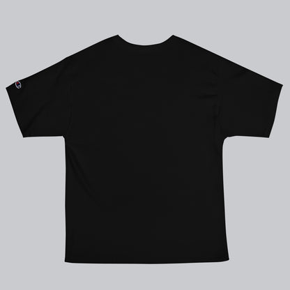 Champion Tshirt Black with Custom Music Code of your favorite song
