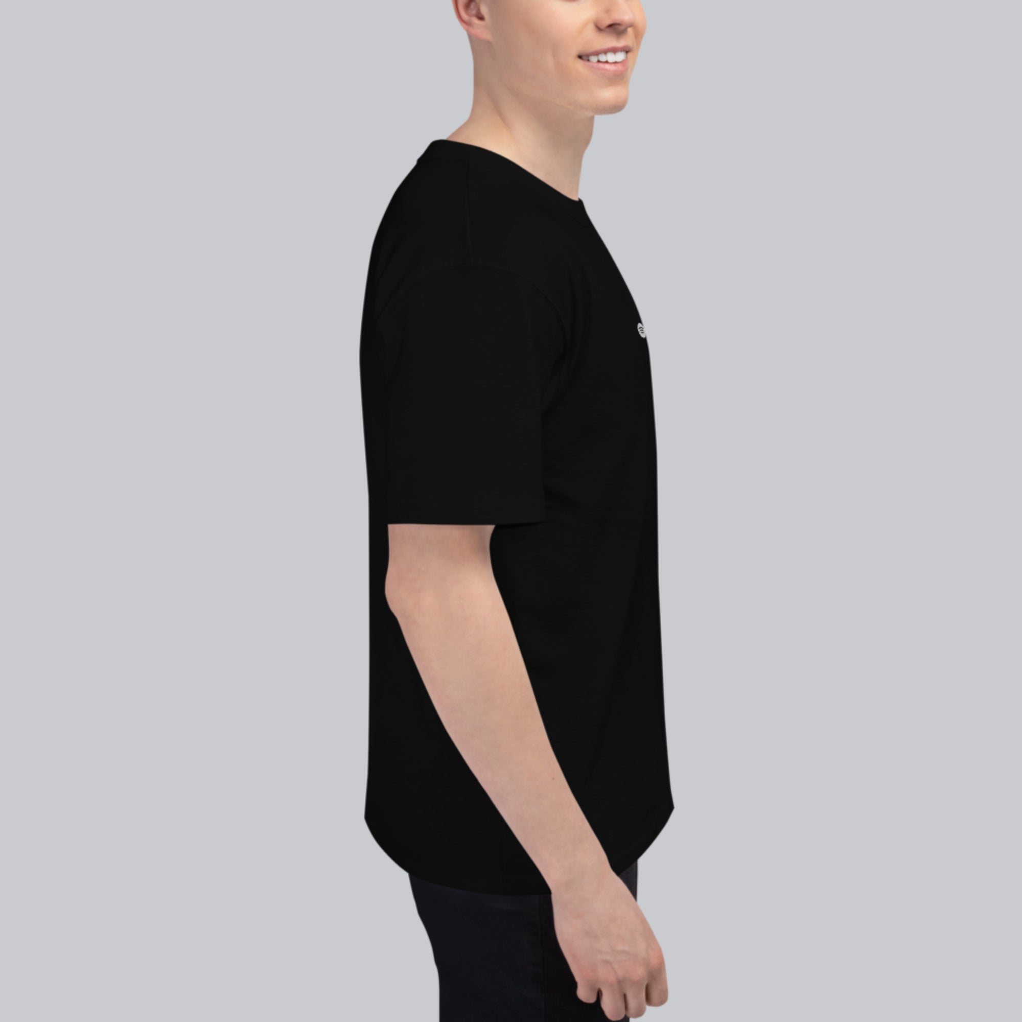 Champion Tshirt Black with Custom Music Code of your favorite song