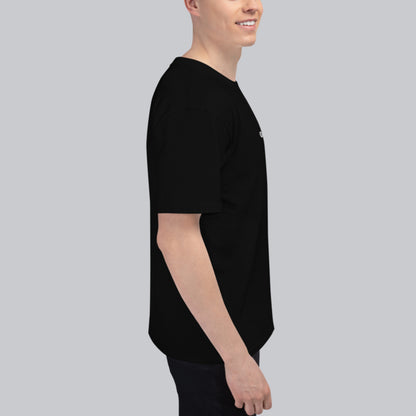 Champion Tshirt Black with Custom Music Code of your favorite song