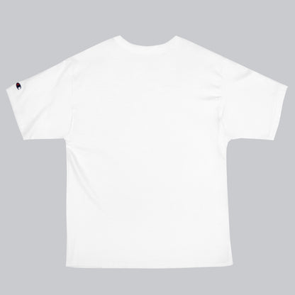 Champion Tshirt White with Custom Music Code of your favorite song