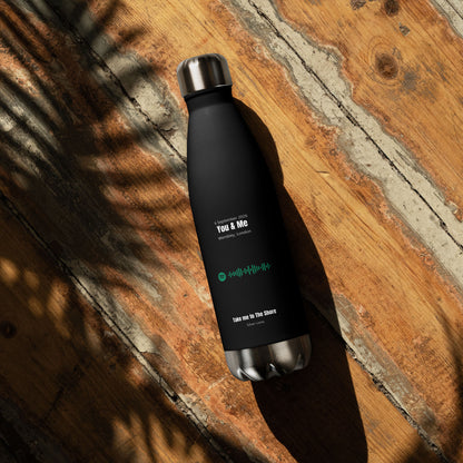 Stainless Steel Water Bottle Black with custom Music Code