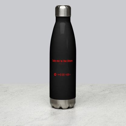 Stainless Steel Water Bottle Black with custom Music Code
