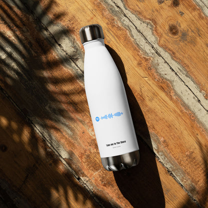 Stainless Steel Water Bottle White with custom Music Code