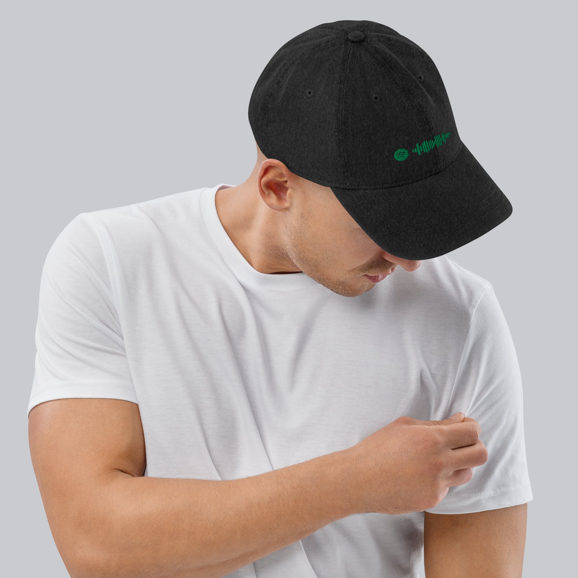 Music Code Custom Denim Hat Black