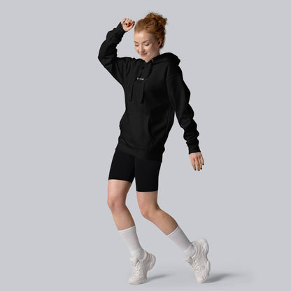 Black hoodie with a custom Music Code