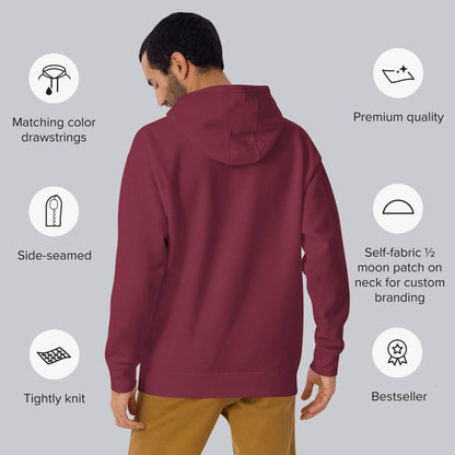 Bordeaux hoodie with a custom Music Code