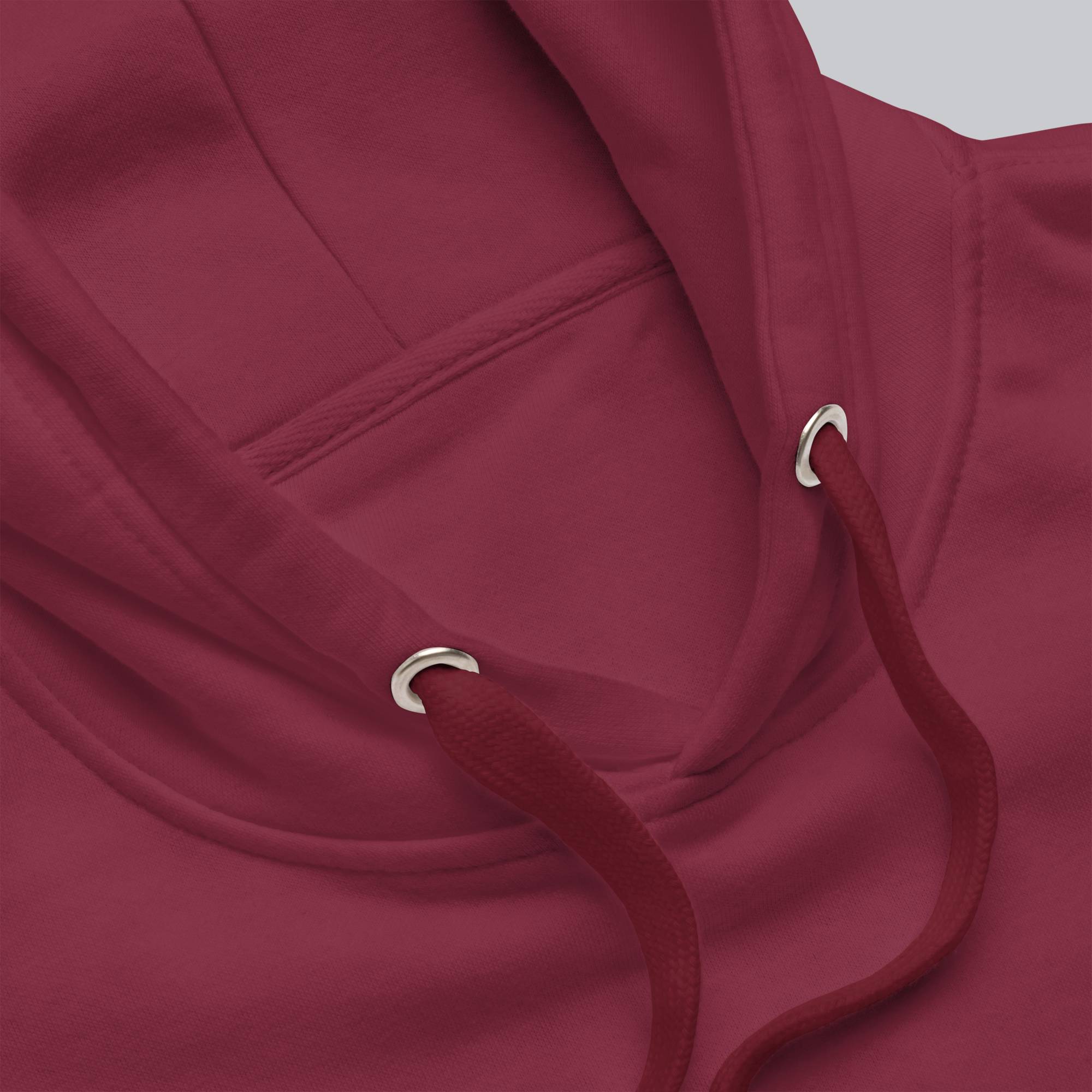 Bordeaux hoodie with a custom Music Code