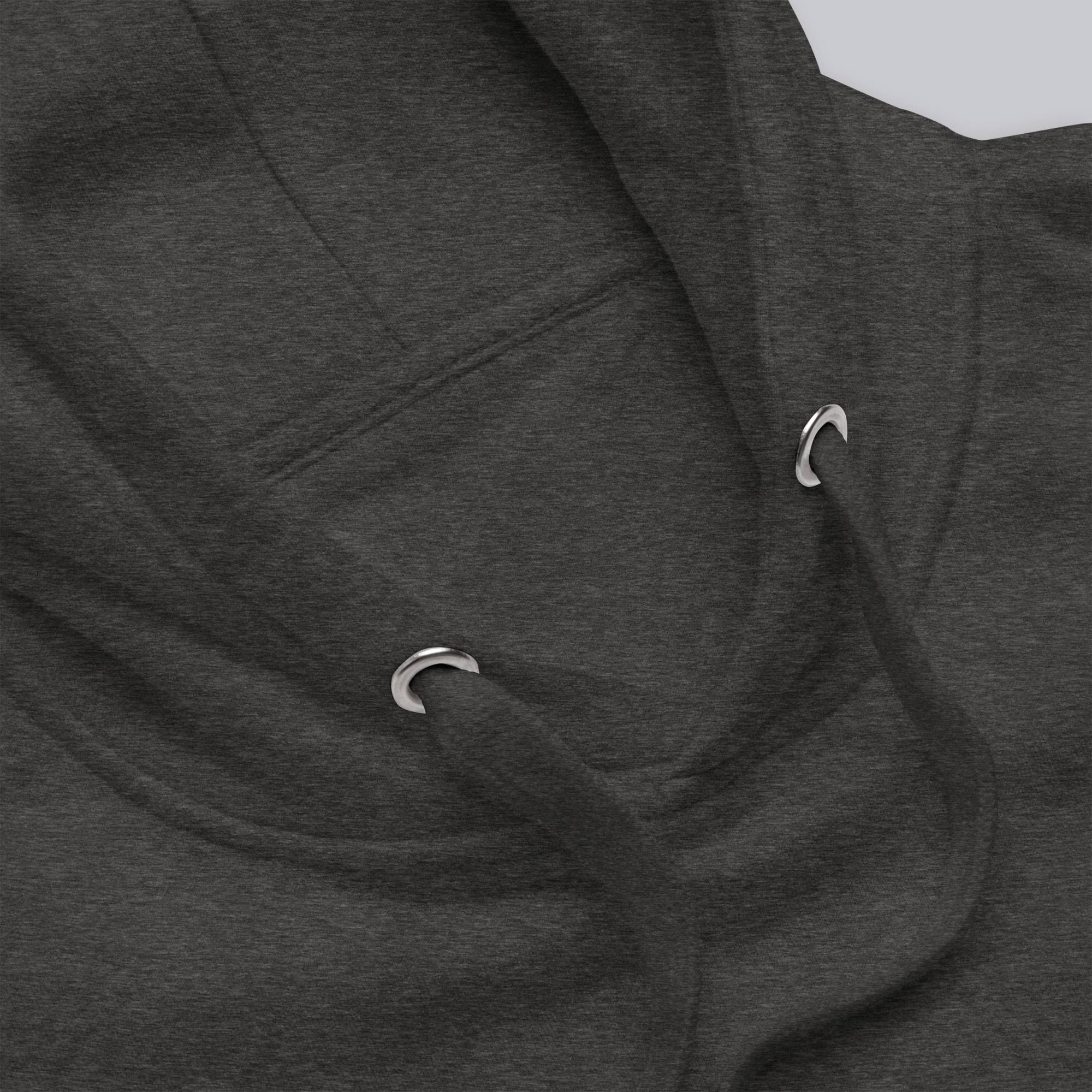 Dark grey hoodie with a custom Music Code