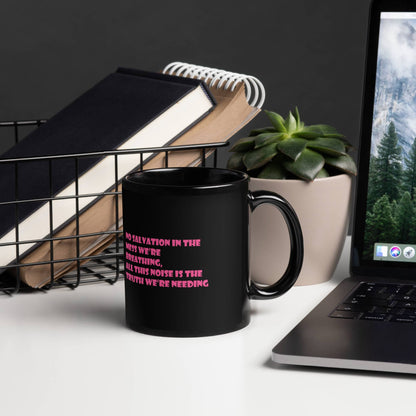 Black Glossy Mug 11oz with custom Music Code of your song