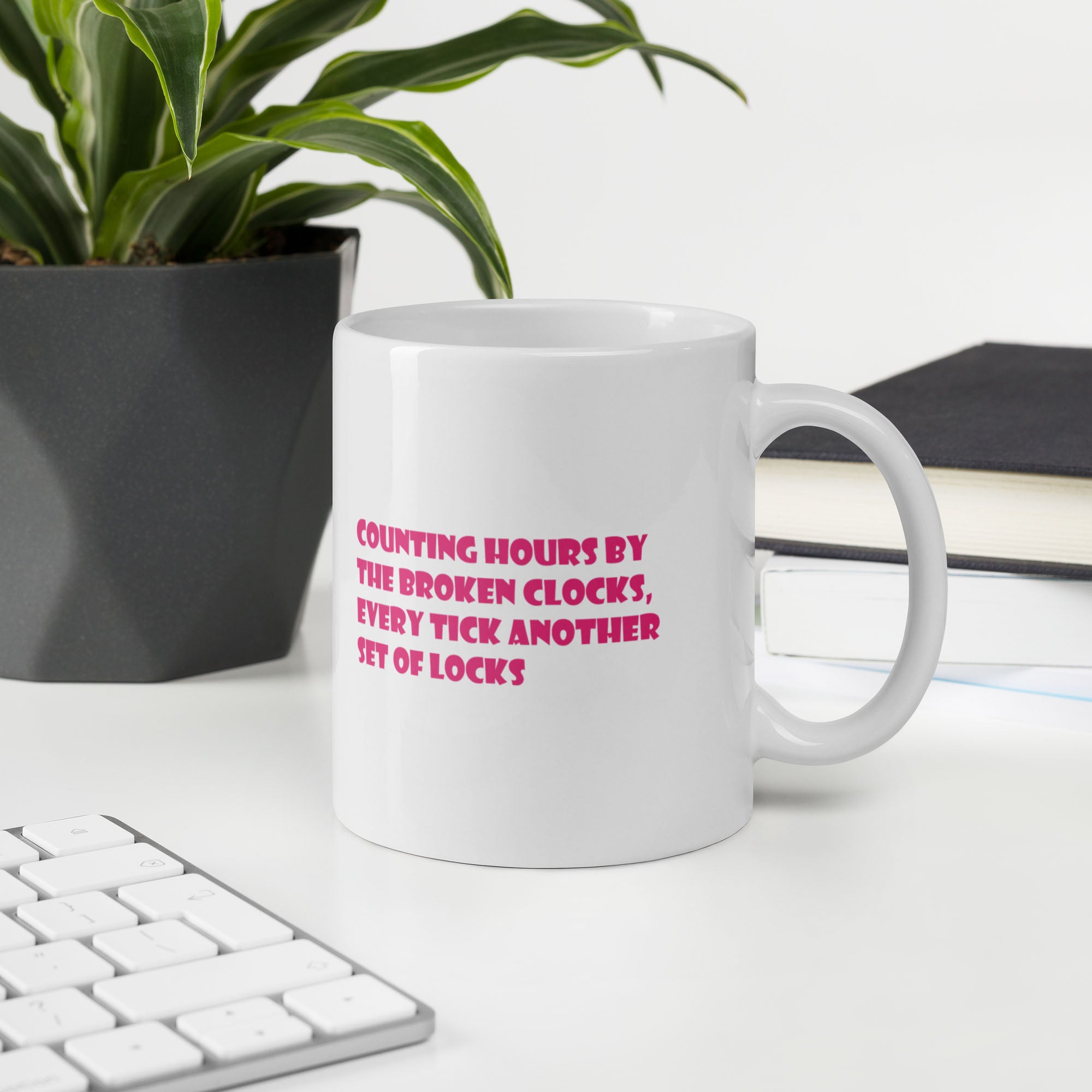 White Glossy Mug 11oz with custom Music Code of your song