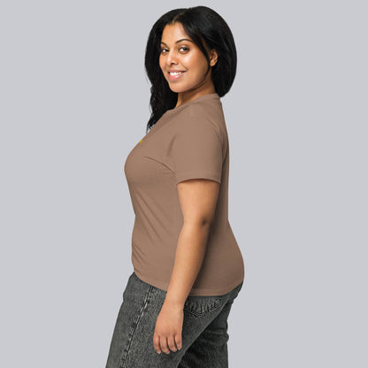 Brown Short Women tshirt with custom Music Code
