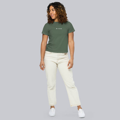 Military green Short Women tshirt with custom Music Code