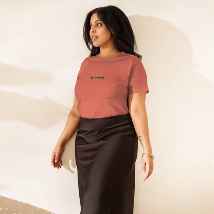 Brick red Short Women tshirt with custom Music Code