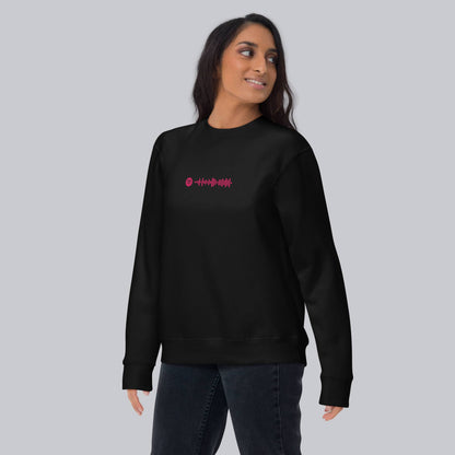 Black long-sleeve shirt with custom Music Code